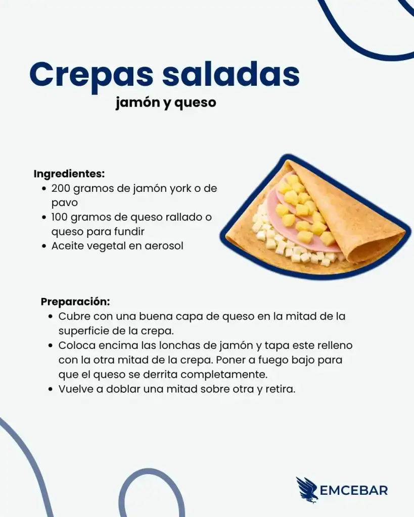 Crepas de jamón en queso